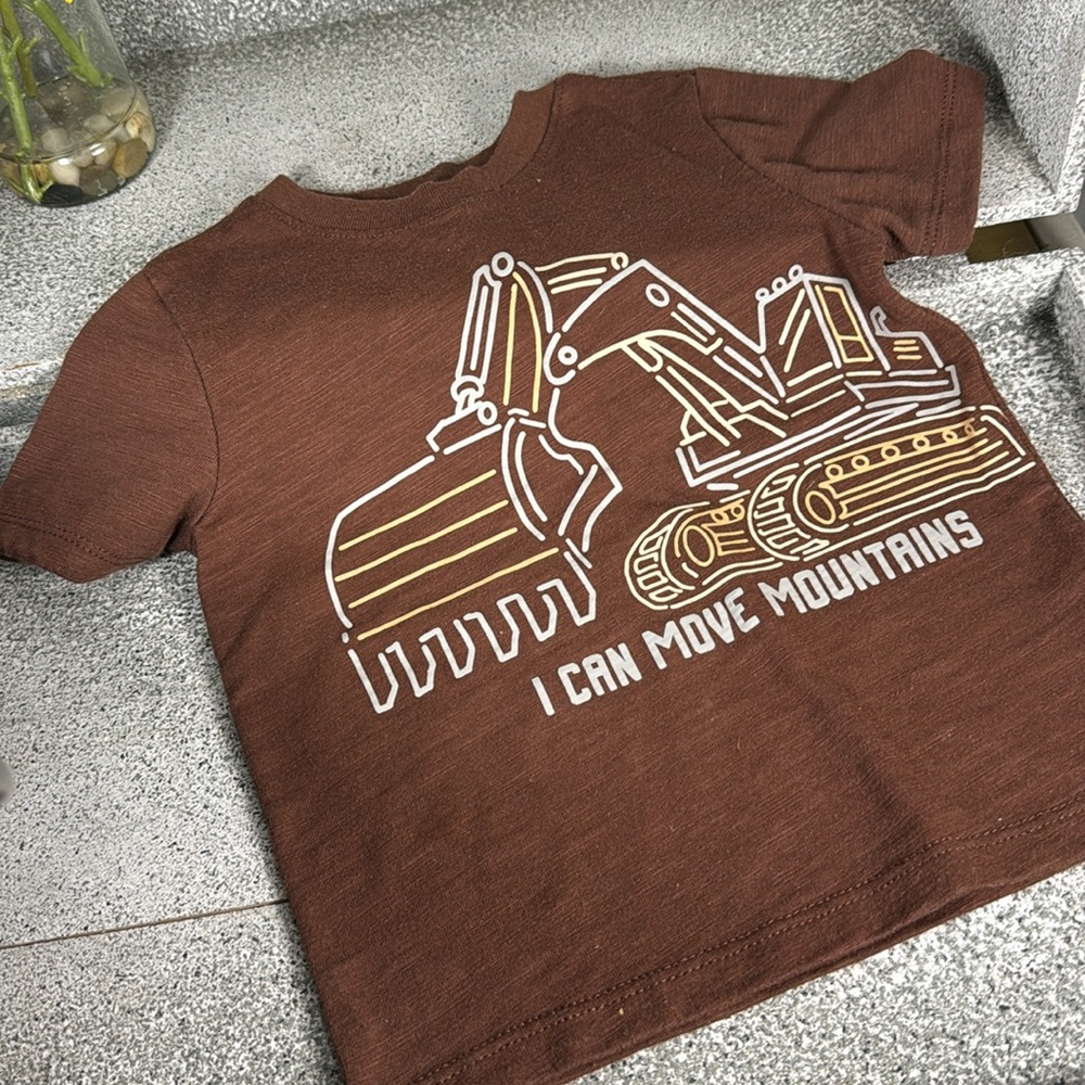 Garanimals ‘I Can Move Mountains’ Digger Bulldozer Construction Tshirt Size 18M